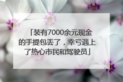 装有7000余元现金的手提包丢了，幸亏遇上了热心市民和驾驶员