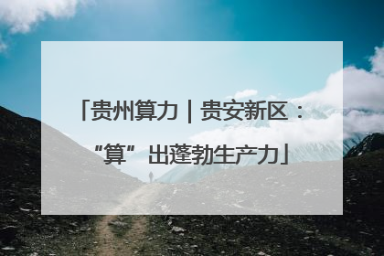 贵州算力｜贵安新区：“算”出蓬勃生产力
