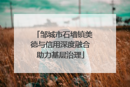 邹城市石墙镇美德与信用深度融合助力基层治理