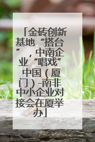 金砖创新基地“搭台”，中南企业“唱戏” 中国（厦门）-南非中小企业对接会在厦举办
