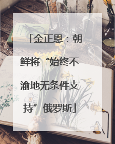 金正恩：朝鲜将“始终不渝地无条件支持”俄罗斯