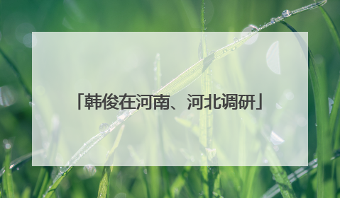 韩俊在河南、河北调研