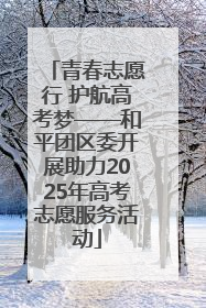 青春志愿行 护航高考梦——和平团区委开展助力2025年高考志愿服务活动