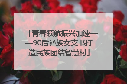 青春领航振兴加速——90后彝族女支书打造民族团结智慧村