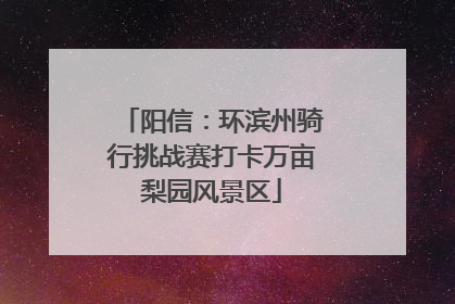 阳信：环滨州骑行挑战赛打卡万亩梨园风景区
