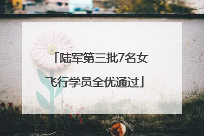 陆军第三批7名女飞行学员全优通过