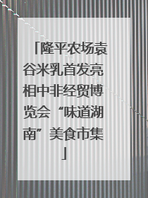 隆平农场袁谷米乳首发亮相中非经贸博览会“味道湖南”美食市集