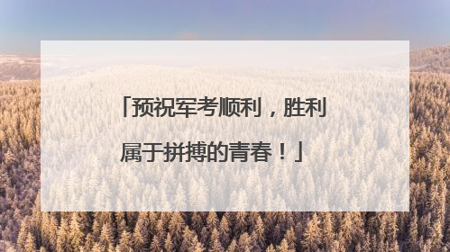 预祝军考顺利，胜利属于拼搏的青春！