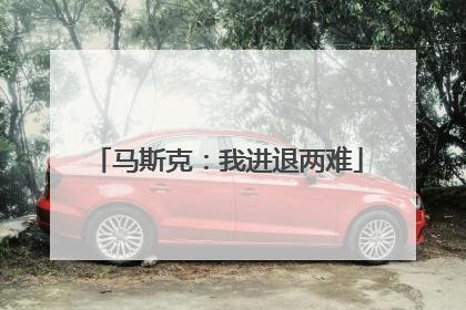 马斯克：我进退两难