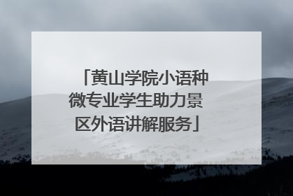 黄山学院小语种微专业学生助力景区外语讲解服务