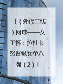 （外代二线）网球——女王杯：拉杜卡努晋级女单八强（2）