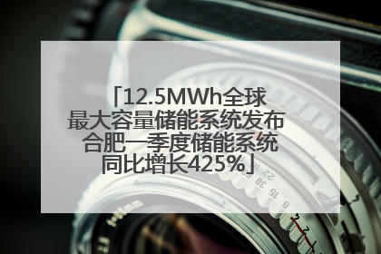 12.5MWh全球最大容量储能系统发布 合肥一季度储能系统同比增长425%
