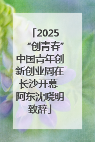 2025“创青春”中国青年创新创业周在长沙开幕 阿东沈晓明致辞