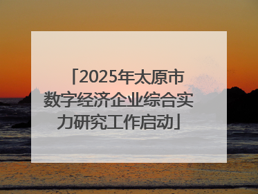 2025年太原市数字经济企业综合实力研究工作启动