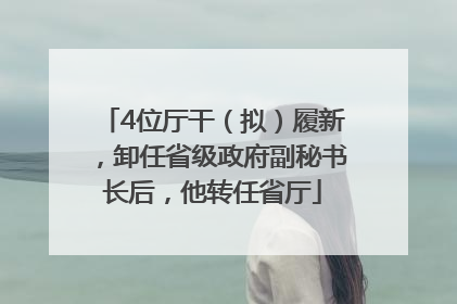 4位厅干（拟）履新，卸任省级政府副秘书长后，他转任省厅