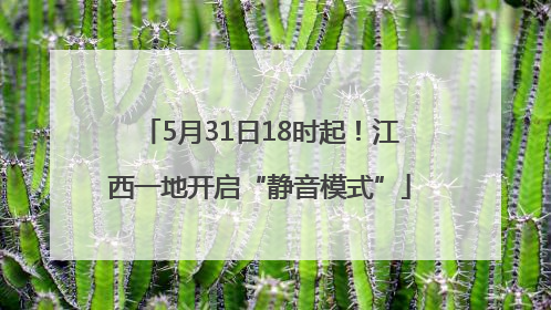 5月31日18时起！江西一地开启“静音模式”