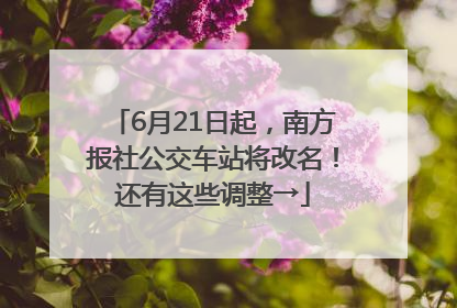 6月21日起，南方报社公交车站将改名！还有这些调整→